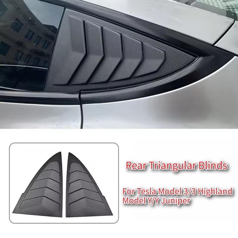 For Tesla Model 3/3 Highland Model Y/Y Juniper Rear Triangle Blinds Rear Triangle Window Spoiler Louver Shutter Cover Decoration