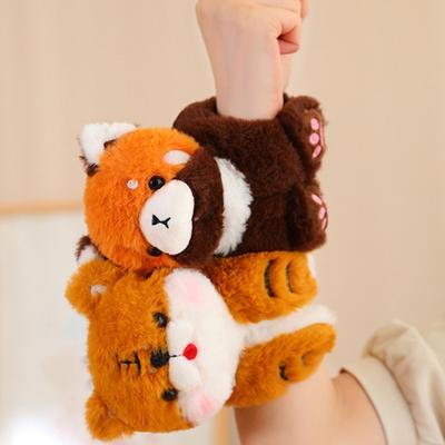 Söt Panda Tvättbjörn Lejon Hund Kanin Apa Tiger Gosedjursdocka Klapparmband Serie Gosedjur Mjuk Tecknad Gosedjursleksak Pojkar Flickor Födelsedagspresent