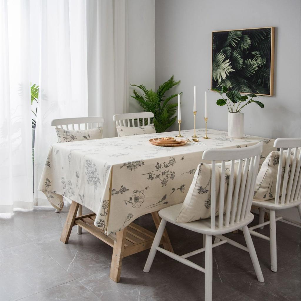 Tablecloth Cotton and Linen Printed Blue and White Porcelain Retro Tablecloth Restaurant Cloth Tablecloth