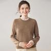 Women's Stylish Color-Block Cashmere Round-Neck Slimming Sweater - Versatile Two-Piece Look