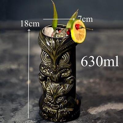 630ml Ceramic Tiki Mug Creative Porcelain Beer Wine Mug Cup Bar Tool 630ml