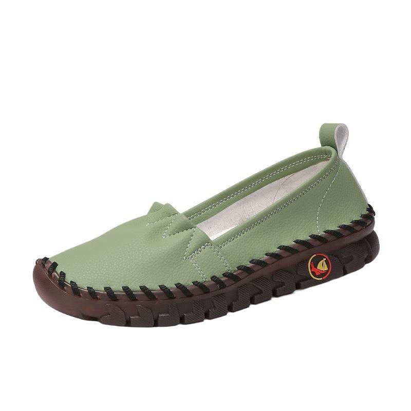 2025 Popular Mother Shoes Soft Sole Comfortable Women's Shoes Spring and Autumn Flat Sole Single Shoes Beef Tendon Sole Large Size Mother Shoes
