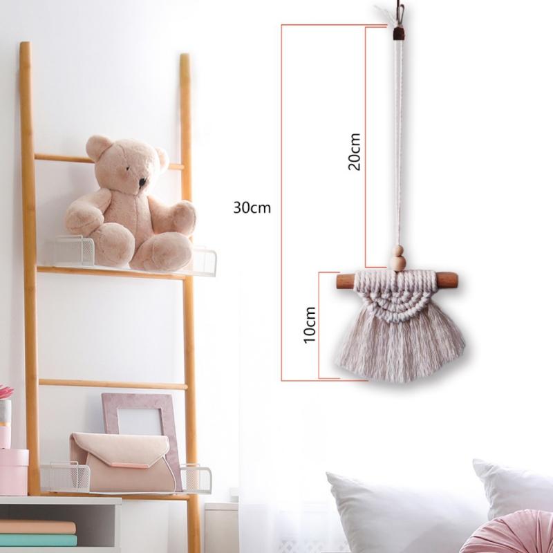 

Ручная работа, плетеная подвеска в стиле макраме, вешалка в стиле бохо, украшение для зеркала заднего вида автомобиля, гобелен, украшение для спальни, комнаты для девочек белый