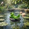 Waterproof Frog Sculpture Resin Material Floating Frog Ornament Decorative Frog Statue  Fish Tank