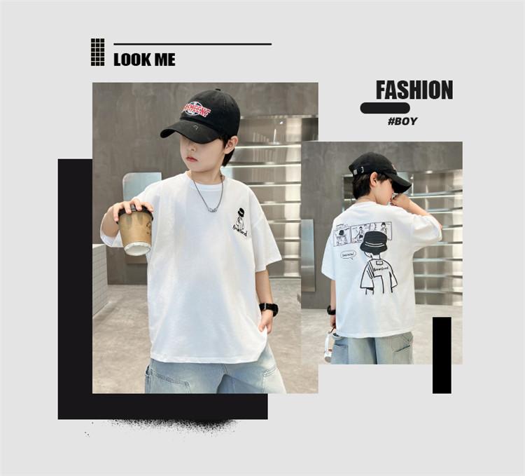 Boys' Fashion Short sleeved T-shirt Summer Thin Casual Top Trendy T Children's New Summer T-shirt