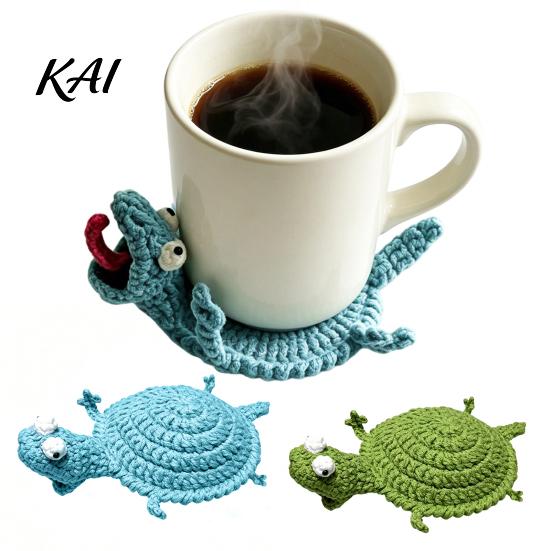 Kit Fai da Te Sottobicchiere Lucertola all'Uncinetto, Artigianato Animale a Maglia Fatto a Mano, Sottobicchiere Decorativo per Tazza da Bevanda Caffè per Adulti, Principiante