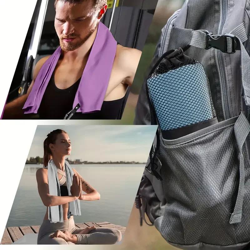 Toalha de Praia de Microfibra de Secagem Rápida – Leve, à Prova de Areia e Absorvente para Viagem, Natação, Yoga, Academia e Acampamento