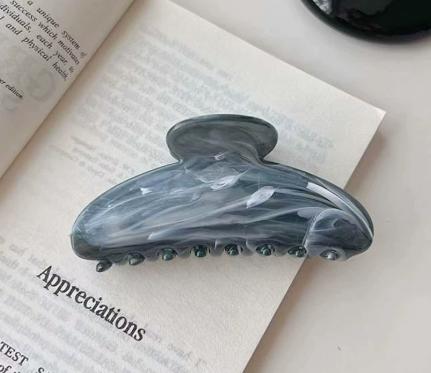 

Large Hair Claw Clip for Updo Hair Styling Semi-Circle Hair Clamp with Marble Pattern Durable Strong Grip Hair Accessory for Women One Size