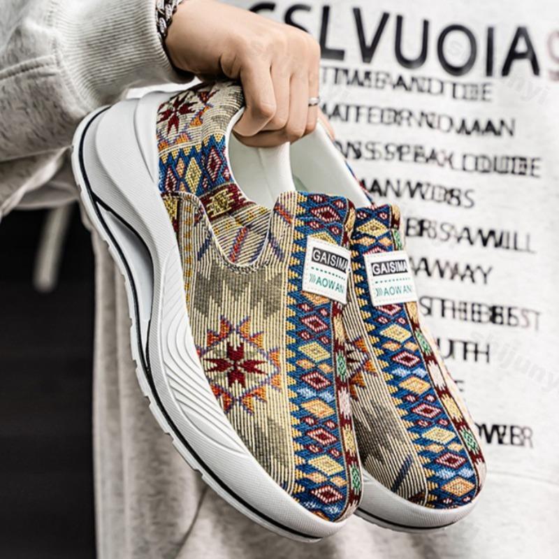Fashion Men's Shoes 2025 New Spring Floral Cloth Designed Versatile Sports Casual Shoes Fashion Trend Comfortable Lightweight Sneakers