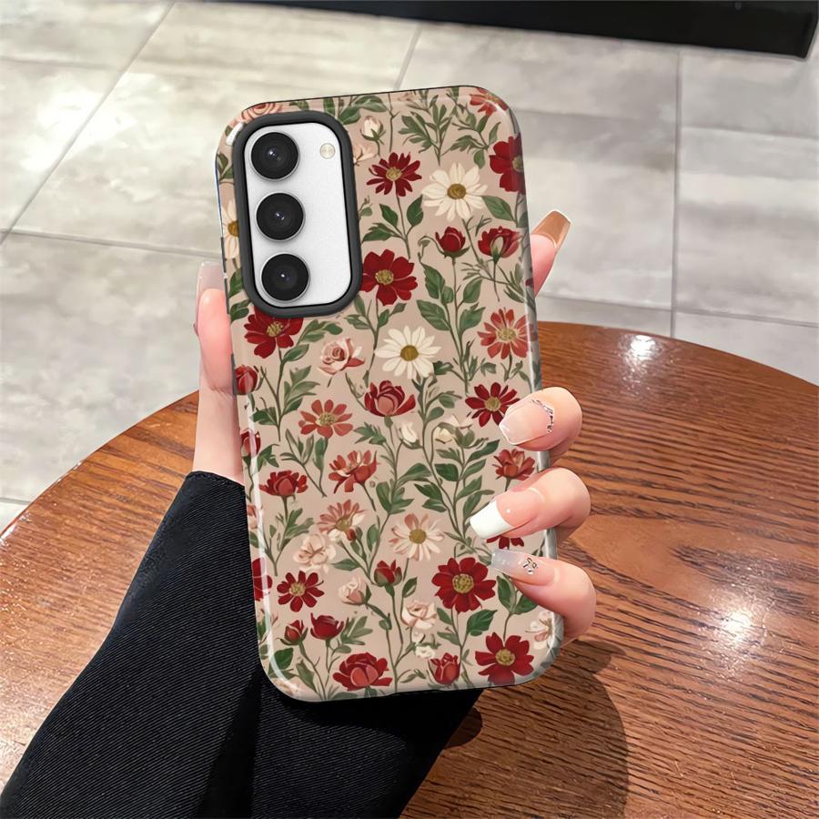 

Мягкая обложка Чехол Capa для Samsung Galaxy S25 S20 FE S23 A26 S25Ultra A16 S23Ultra A56 S24 Ultra A36 Ретро Маленький Цветок Galaxy S24