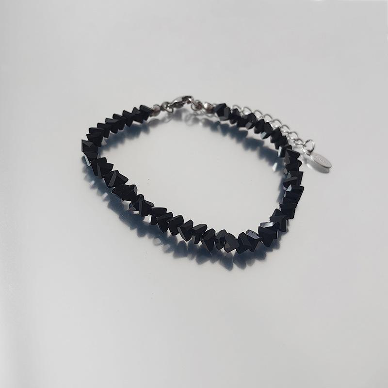 

Charm Shiny Geometry Glass Crystal Beaded Bracelet for Women Personality Fashion Stainless Steel Collar Necklace Jewelry Gift