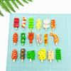 5Pcs 1:12 Dollhouse Miniature Barbecue Skewered Meat Baking Chicken Feet Shrimp Food Play Model Kitchen Decor Toy