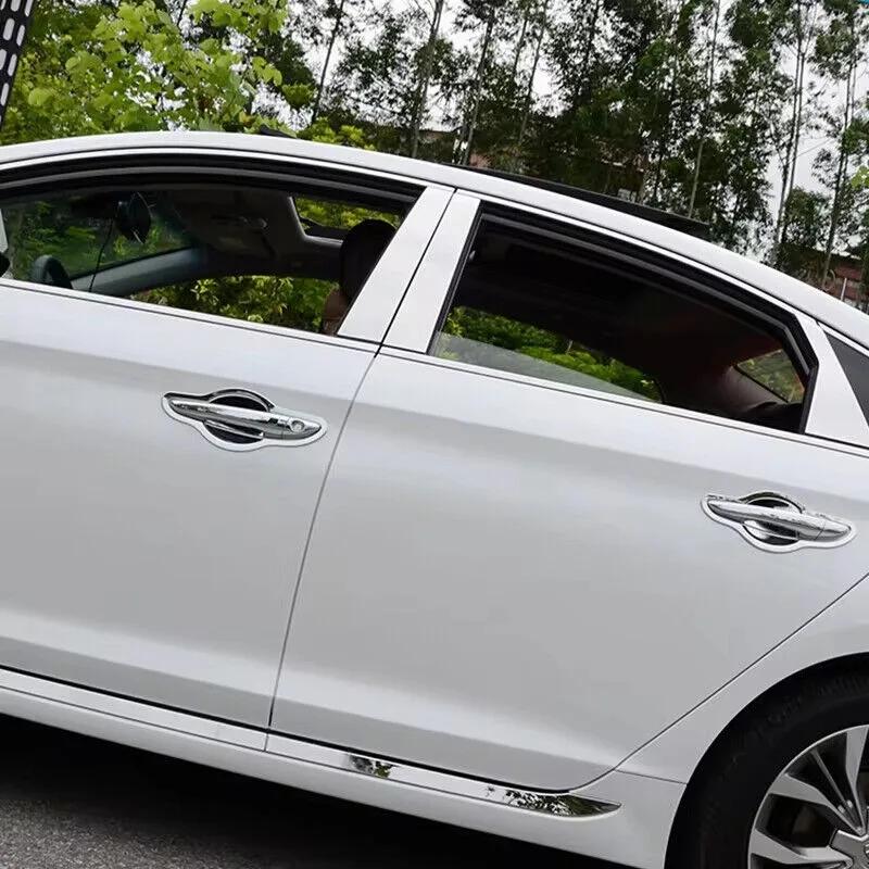 For Hyundai Sonata 2015 2016 2017 2018 2019 Car Sticker Chrome Silver Exterior Door Handle Moulding Cover Trim Decor Accessories