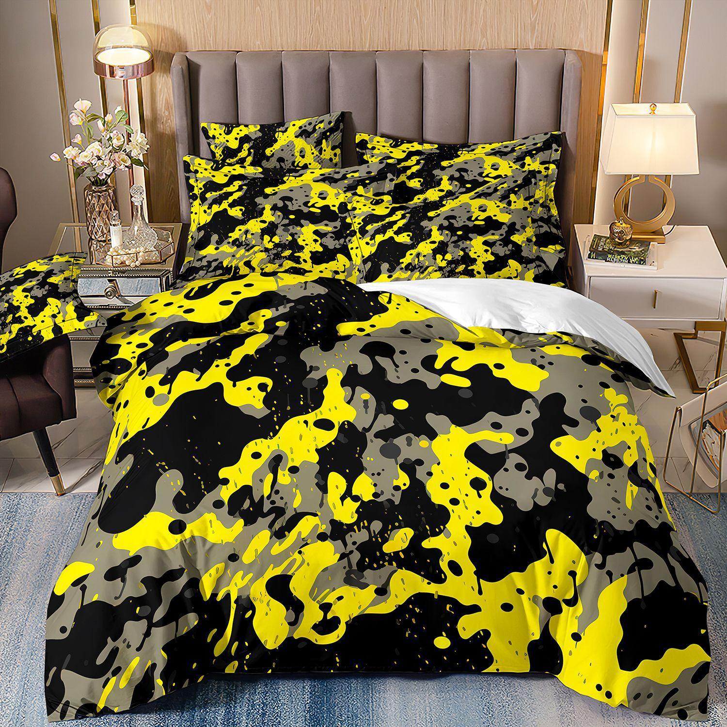 

3D Three-Piece Camouflage Striped Quilt Cover Sheet Kit cover 70 * 133 and 50 * 75 * 1