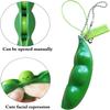 6Pcs Fidget Toy Set Squeeze Bean Soybean Stress Relieving Playful Charms Extrusion Edamame Pea Keychain for Mobile Phones Keys
