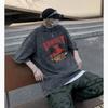 S-5XL 280gsm 100% Cotton Vintage Acid Wash T-Shirt Streetwear Brief Punk Tops T Shirts