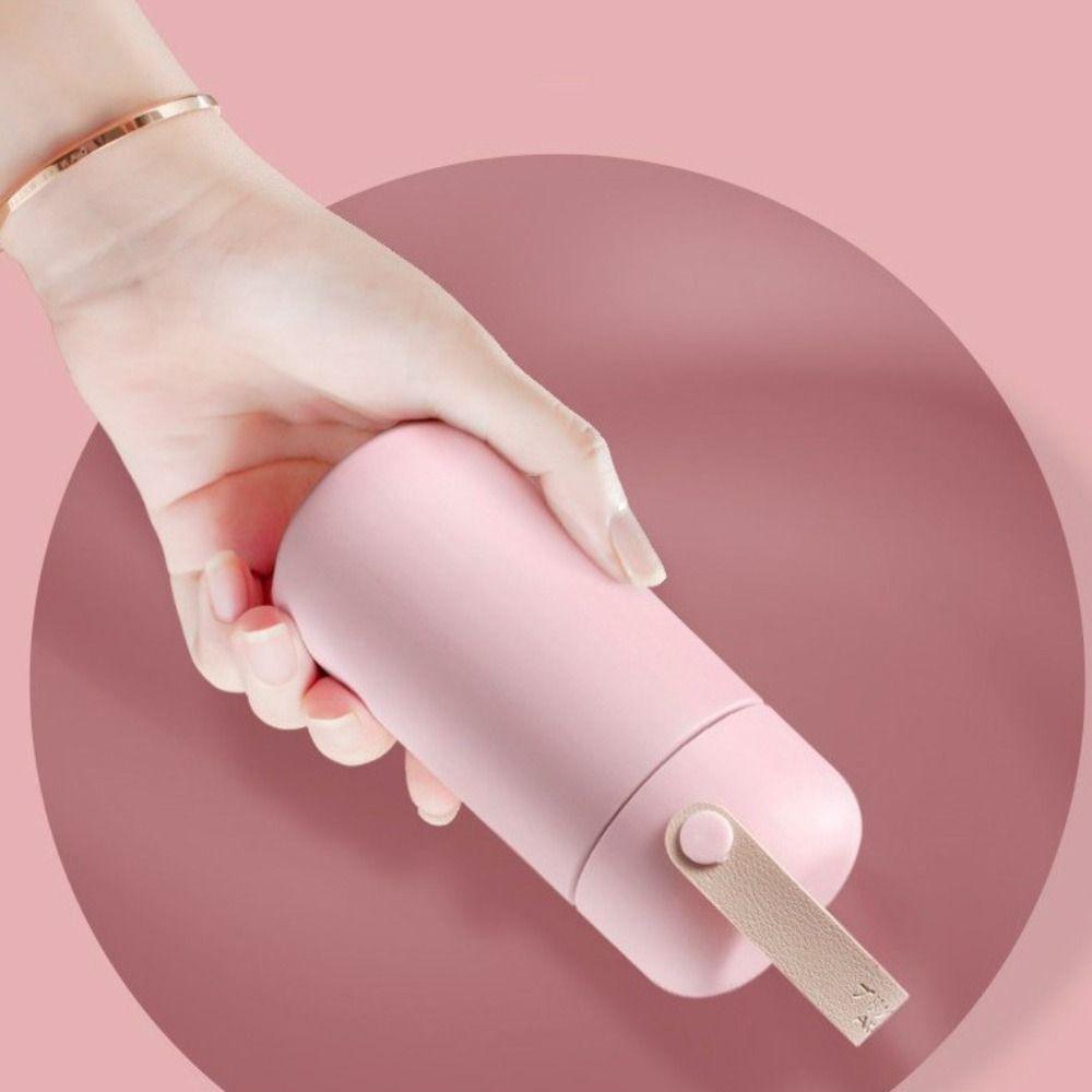 150ml Thermoses Coffee Mug with Leather Handle Vacuum Flask Portable Pocket Bottle Gift