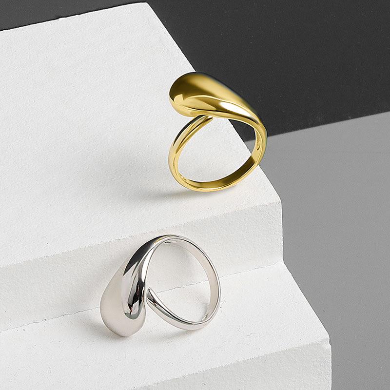 Minimalist Cool Smooth Open Ring For Women Adjustable Temperament Finger Ring Simple Fashion Jewelry