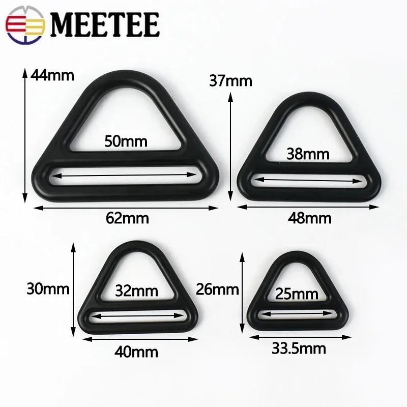 2/5/10Pcs Meetee 25-50mm Metal O Rings Buckle Tri-glide Slider Clasp Bag Strap Connect Buckles Belts Adjust Hook DIY Accessories