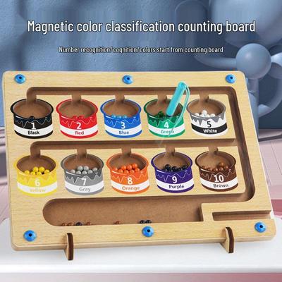 Wooden Magnetic Marble Maze: Children’s Color Sorting & Counting Game