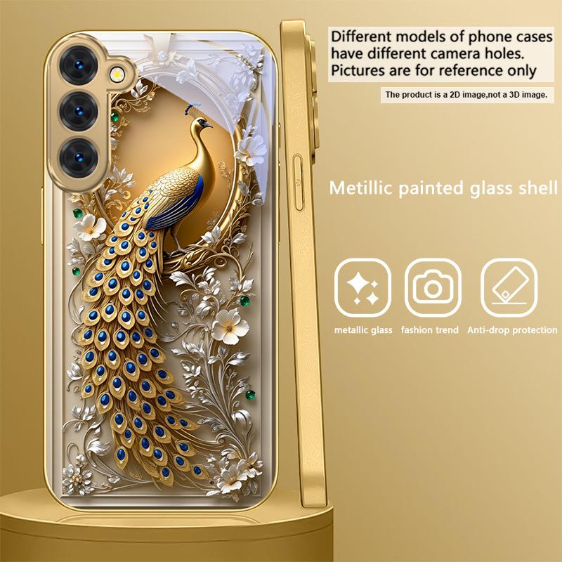 

Золотая статуэтка лошади Для Samsung Galaxy S26 S20 FE S21 S22 S23 Plus S24 Ultra S25Ultra S21+ S22Plus Золотой стеклянный чехол для телефона Galaxy S26