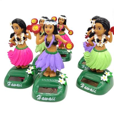 SolarHula Girl Dashboard Decorations Hawaiian Dancing Bobblehead Toy Automatic SwingHula Doll Car Ornaments Auto Interior