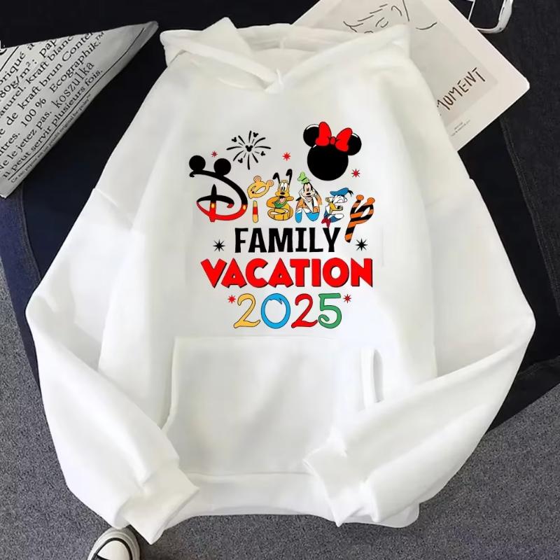 Fashion 2025 Disneyland Travel Graphic Hoodies Disney Family Vacation Printed Hoodies Autumn Pullover Tops Women Sweatshirt