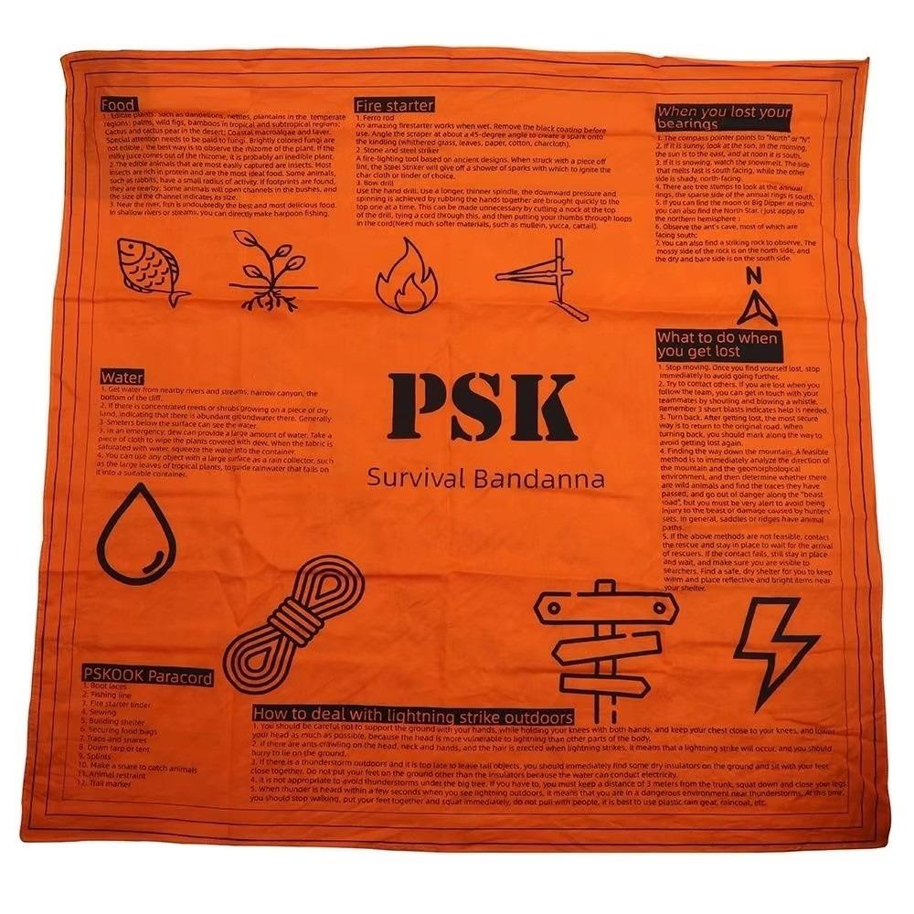 Atmungsaktives Camping-Bandana Hi-Vis Orange Wander-Schals Schützendes Quadratisches Tuch Radfahren
