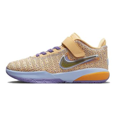 LeBron 20 PS Summer Vibes Kids Sneakers Orange Celestial-Gold Cobalt-Bliss DQ8648-200
