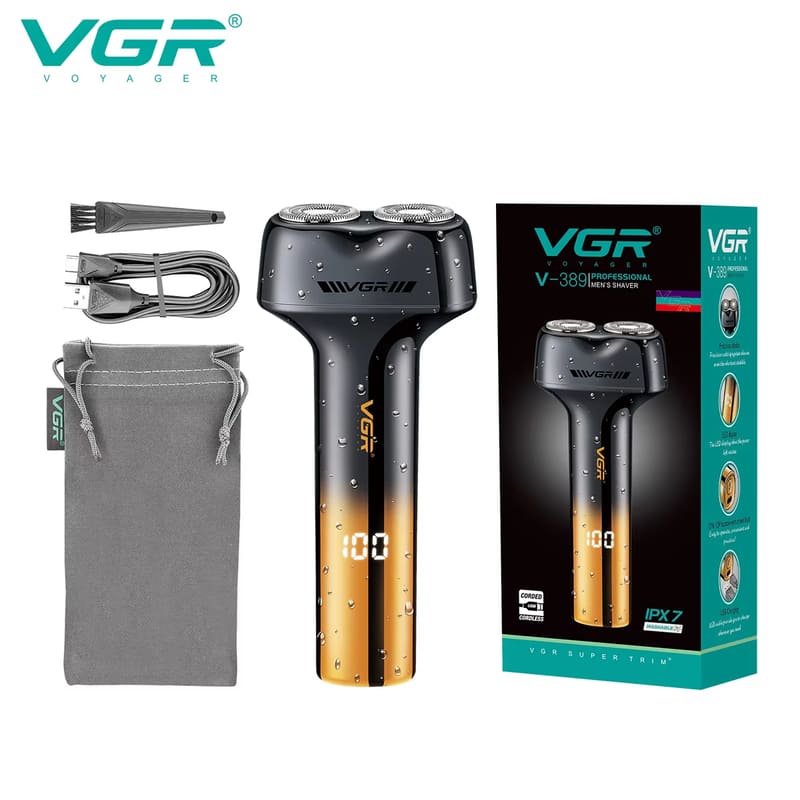 

Новая портативная бритва с двойной сеткой, плавающая, мужская, со светодиодным умным цифровым дисплеем, градиентного цвета, электрическая бритва, безопасная и нежная к коже чёрный