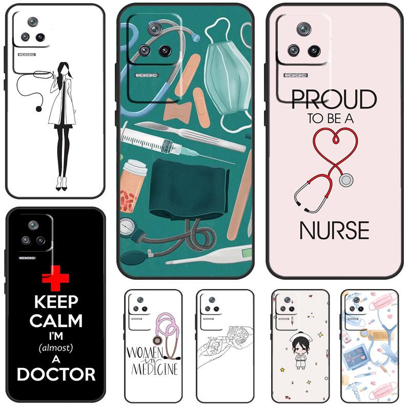 Cartoon Arzt Krankenschwester Hülle Für Xiaomi POCO M6 Pro X3 X5 X6 Pro F3 F5 M5s Mi 14 Pro 13 13T 11T 12T 12 Lite Abdeckung