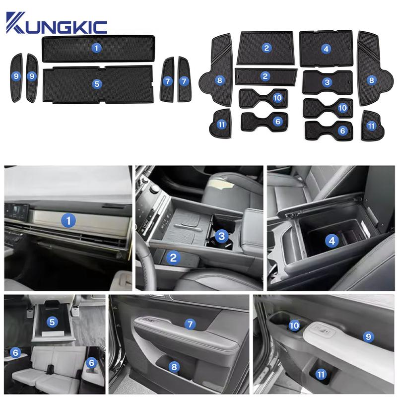 Door Groove Mat For Hyundai Santa Fe 2024 2025 Car Anti-slip Mat Rubber Gate Slot Pads Auto Hyundai Santa Fe Accessories 2024