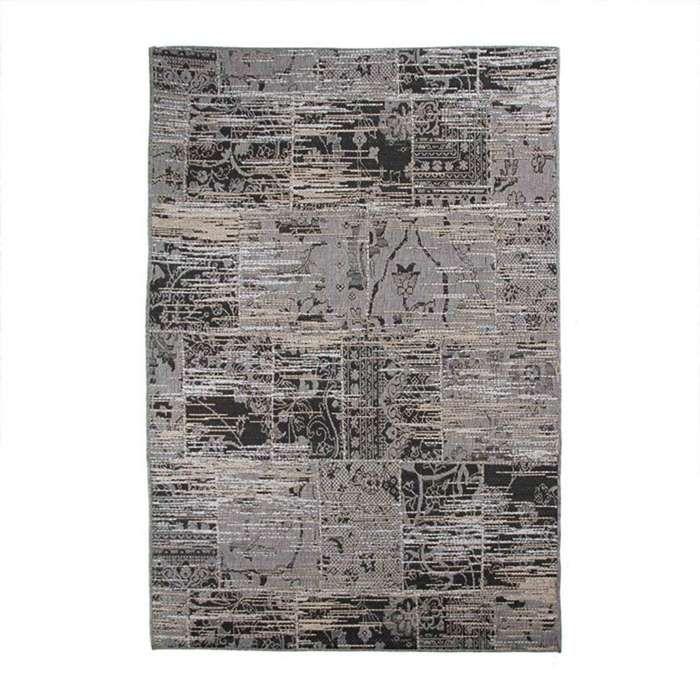 Living Room Rug with Vintage Oriental Gray Patterns 140x200
