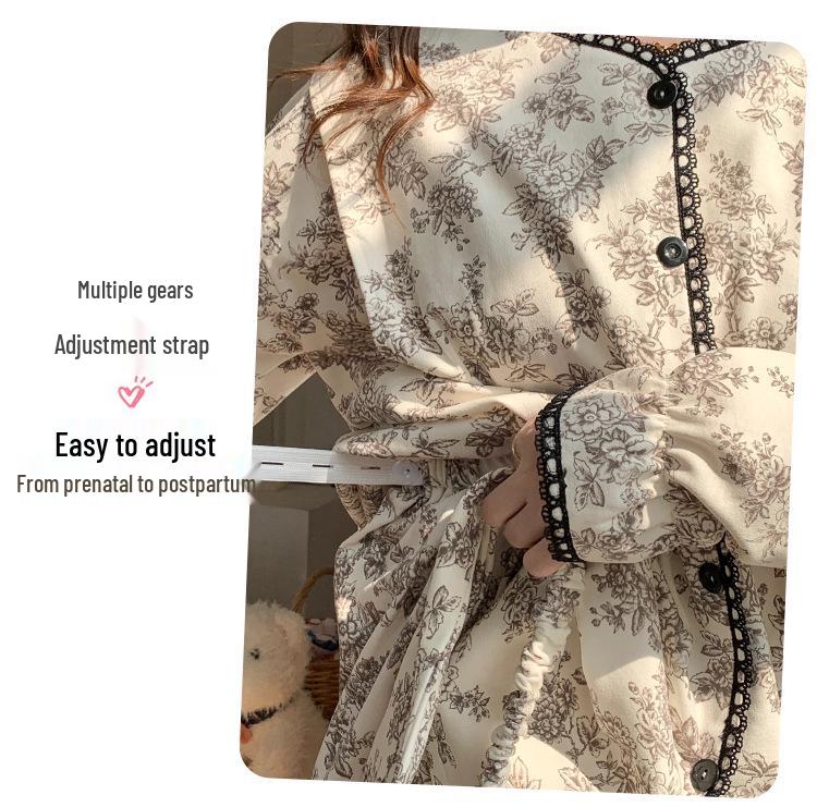 Maternity Pajamas with Built-In Pads for Summer, Postpartum Recovery, Breastfeeding, and Confinement, Suitable for Spring and Autumn.