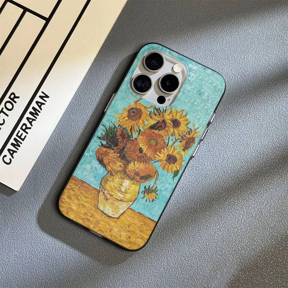 Art Vincent Van Gogh Phone Case For iPhone 16 15 17 Pro 11 12 13 14 Pro Max Plus Soft Ripple Silicone Cover Shell