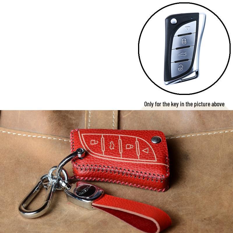 Real Leather Case for Modified Folding Keys: Compatible with Xiongbing Kia, Honda, Toyota, Iron General Remotes