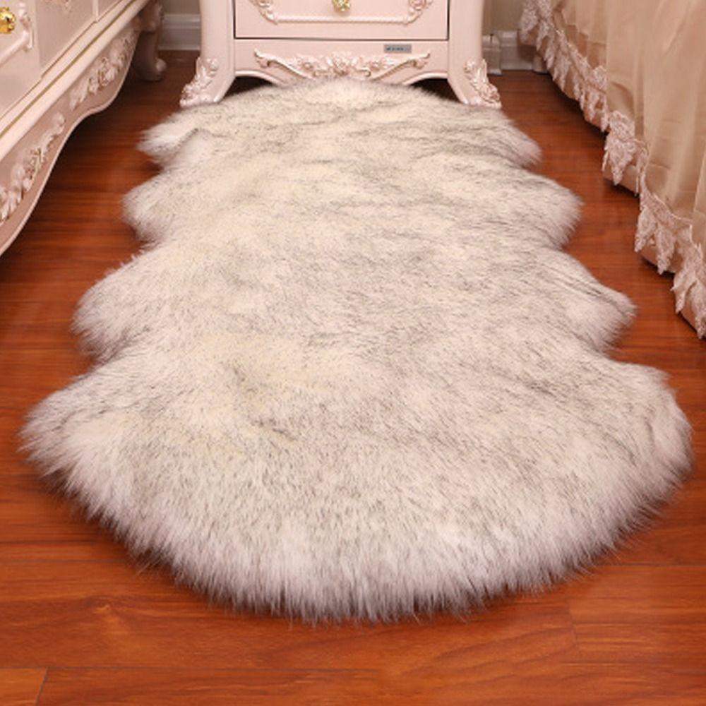Imitation Wool Soft Rugs Washable Faux Fur Sheepskin Rug Long Hair Carpet Bedroom Mats Fluffy Shaggy Floor Protection Home Decor
