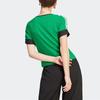 Adidas Originals Adicolor 70s Retro Series Brand Logo Print Stripe Casual Crew Neck Short Sleeve T-Shirt Women Tops Green IK7844
