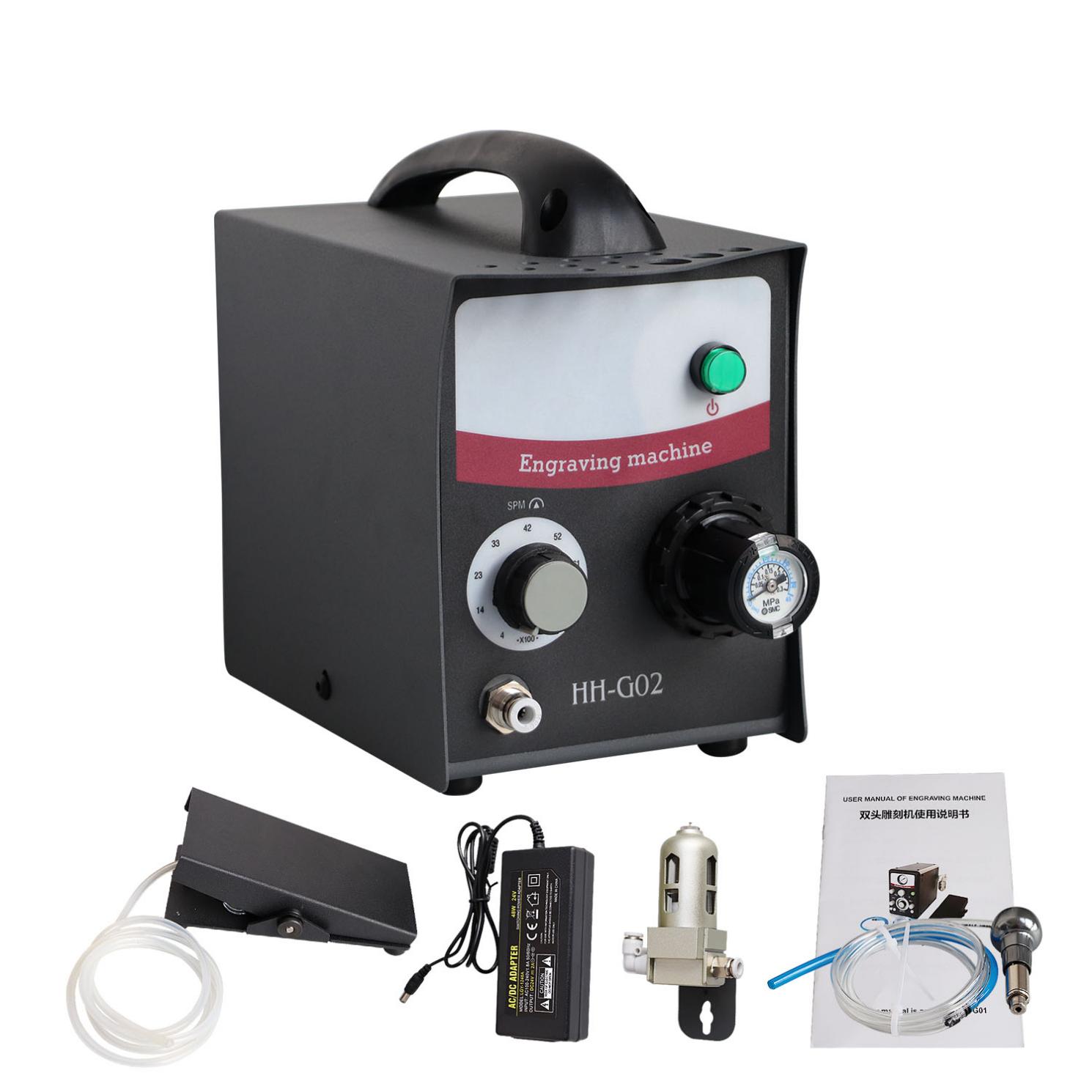 

HH-G02 220 В, высококачественный пневматический гравировальный станок с одной головкой, катушка с микронастройкой, резьба по краю бисера
