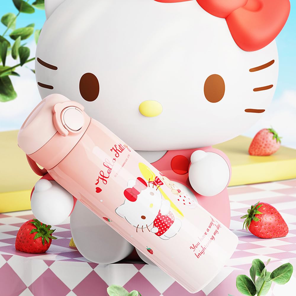 500ml Kuromi Thermos Vacuum Insulated 316 Stainless Steel Water Keeps Hot or Direct Easy To with for Elementary School Field and Work Cup, Bottle,