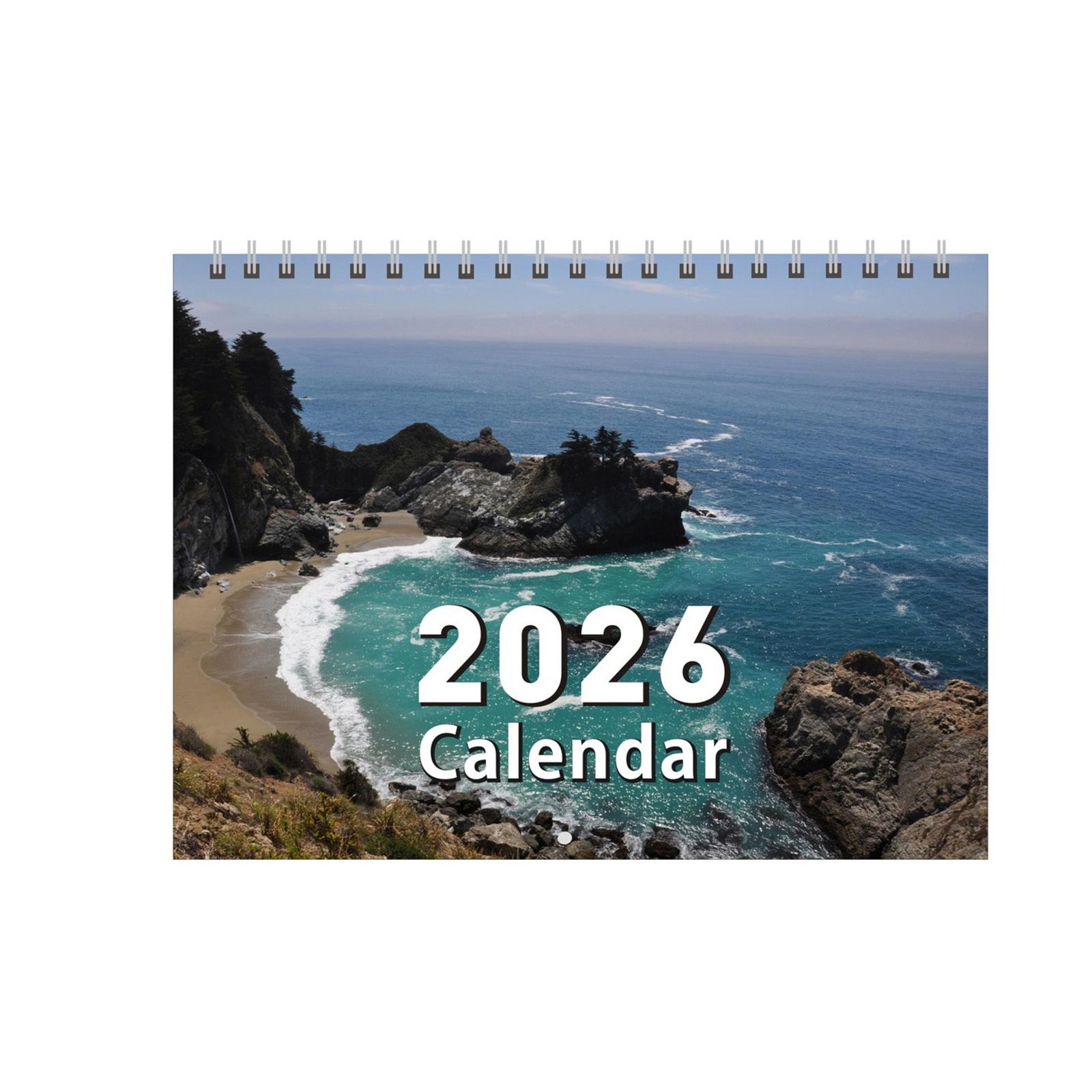 

2026 Wall Calendar, Spiral-Bound Hanging Monthly Wall Calendars For Kitchen & Nature Walks Scenic Hiking Travel Photography Vacation Photo Gift One Size