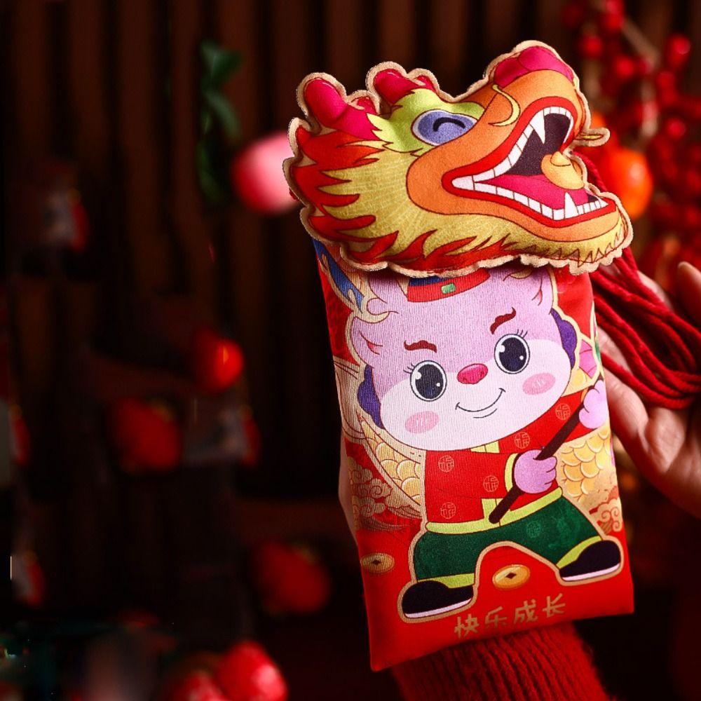 Red New Year Coin Purse Cartoon Lucky Wallet Lovely Red Packet  Spring Festival Supplies