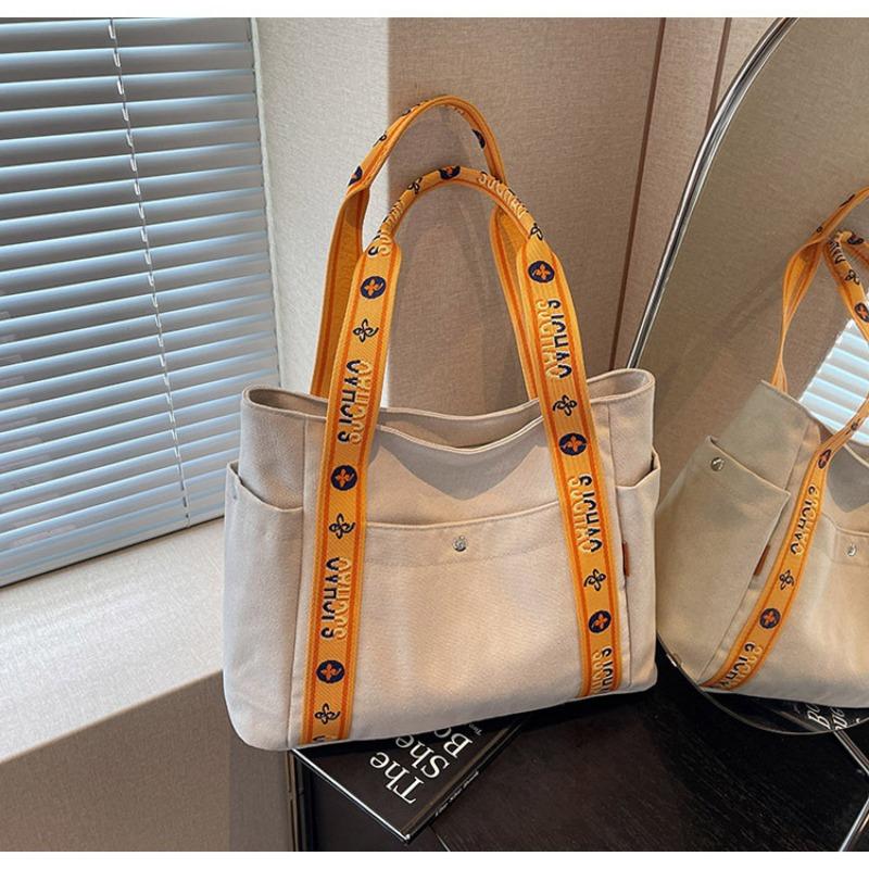 Canvas Bag Women's Large-capacity New Summer Versatile Leisure Shoulder Shopping Bag College Student Tote Bag