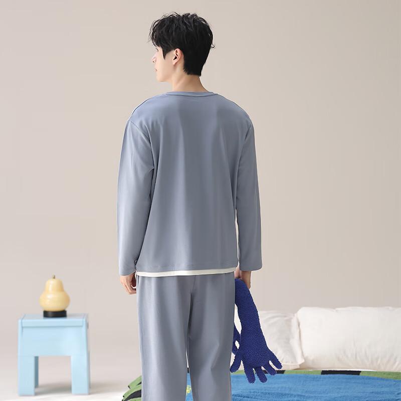 MiiOW Pajamas, Autumn And Winter Pure Cotton oungewear, arge Size Casua Round Neck New Simpe Stye Home Wear Set