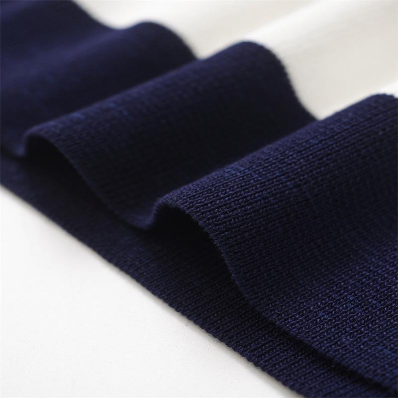 2026 New Women's European & American Style Striped Sleeveless Knit Lapel Dress