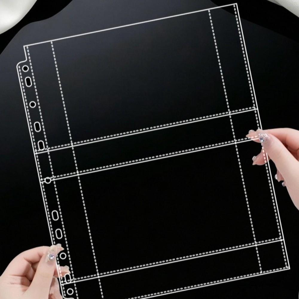 10pcs Single Side Binder Card Sleeves Pages 11 Holes Card Storage Sheets  4/6/7 Inch Postcards