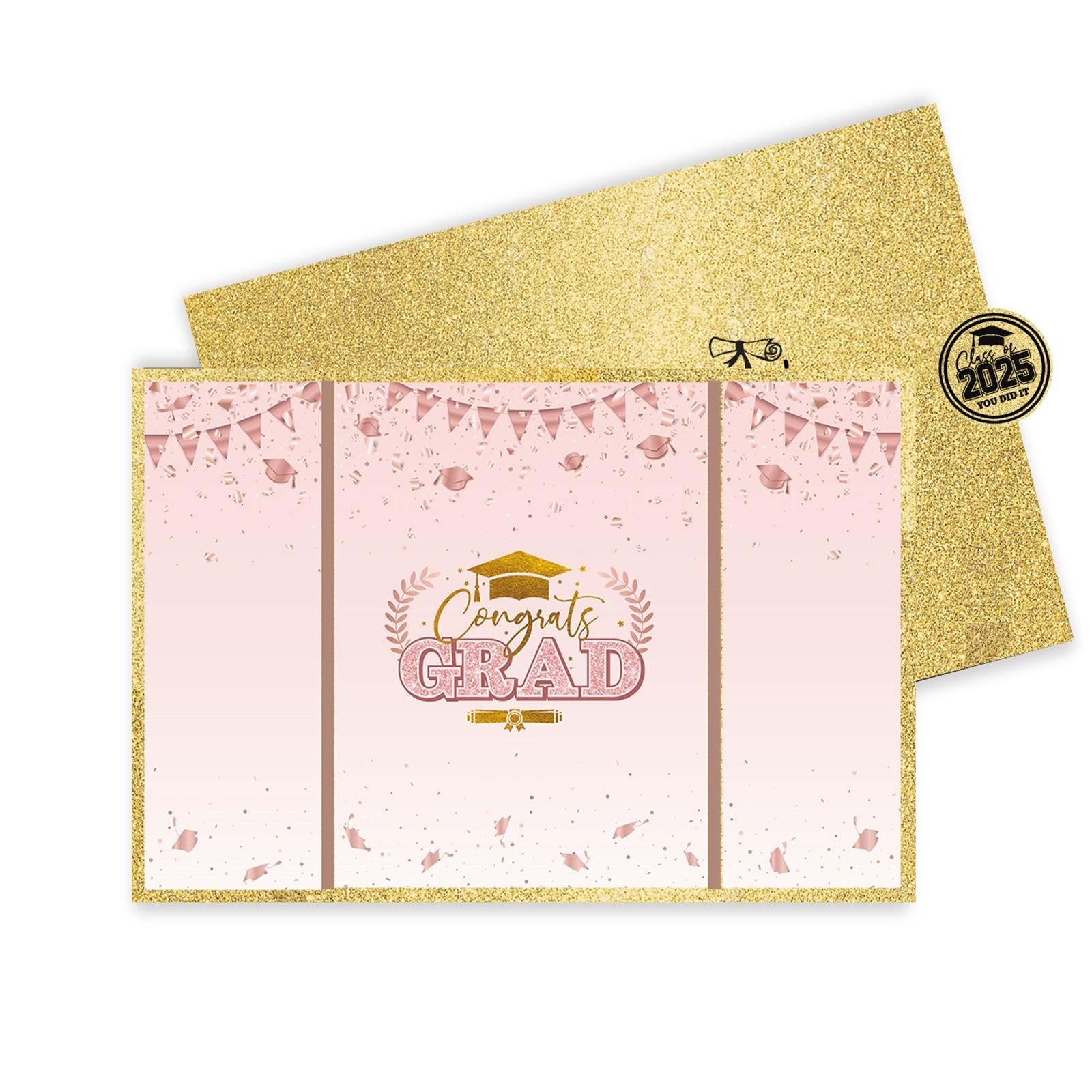 

Hot Gold Themed Party College Graduation Card One Size