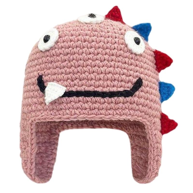 Dinosaurier Muster Hut Warmer Winterhut Unisex Häkelhut Outdoor Strickmütze für den täglichen Gebrauch und besondere Anlässe