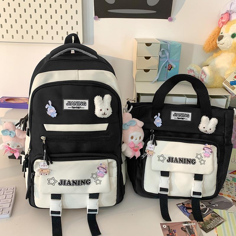 School bag Children's elementary school students Girls Junior high school students High school two-piece set Backpack