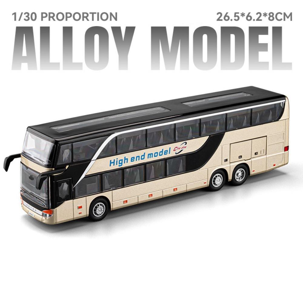 1:32 High Imitation Bus Shape Alloy Bus Model Pull Back Double Sightseeing Bus Vehicle Model